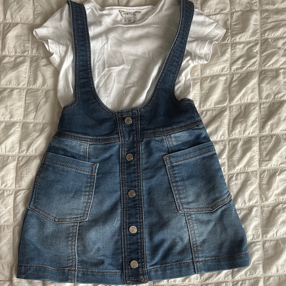 Denim Blue Kids Overall Dress